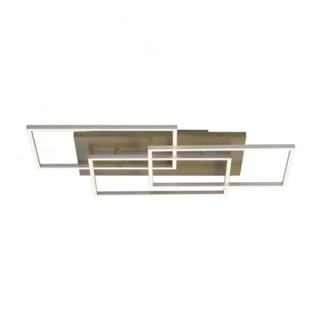 LED-Deckenleuchte, stahlfarben, Holzdekor, 72x40cm, CCT