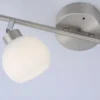 LED-Deckenleuchte, stahlfarben, 2-flammig, Opalglas, inkl. Fernbedienung
