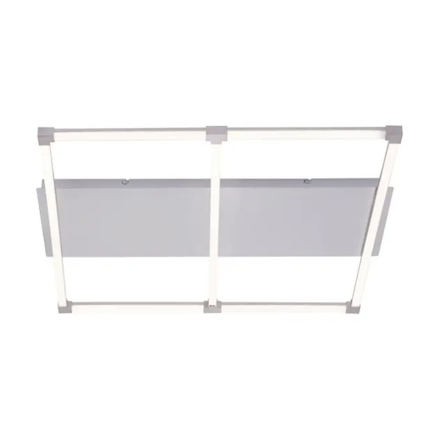 LED Deckenleuchte, stahlfarben, quadratisch, modern, 78x74cm