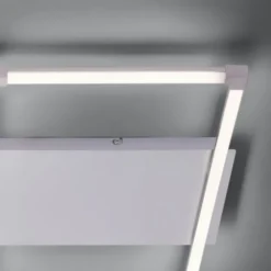 LED Deckenleuchte, stahlfarben, quadratisch, modern, 78x74cm