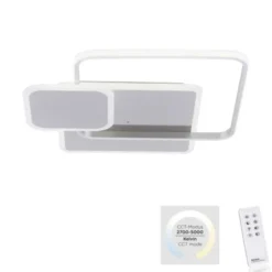 LED Deckenleuchte, stahlfarben, modern, Lichtfarbensteuerung, dimmbar