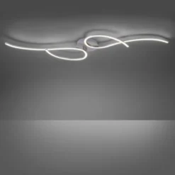 LED Deckenleuchte, stahlfarben, linear, inkl. Dimmfunktion, energiesparend