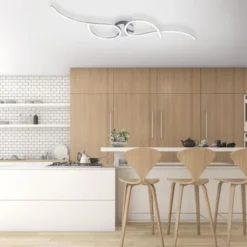 LED Deckenleuchte, stahlfarben, linear, inkl. Dimmfunktion, energiesparend