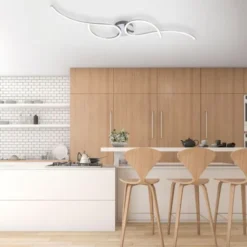 LED Deckenleuchte, stahlfarben, linear, inkl. Dimmfunktion, energiesparend