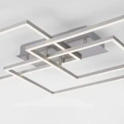 LED Deckenleuchte, stahlfarben, modernes Design, CCT-Steuerung, Flur