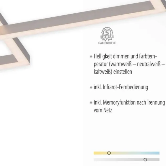 LED Deckenleuchte, stahlfarben, modernes Design, CCT-Steuerung, Flur