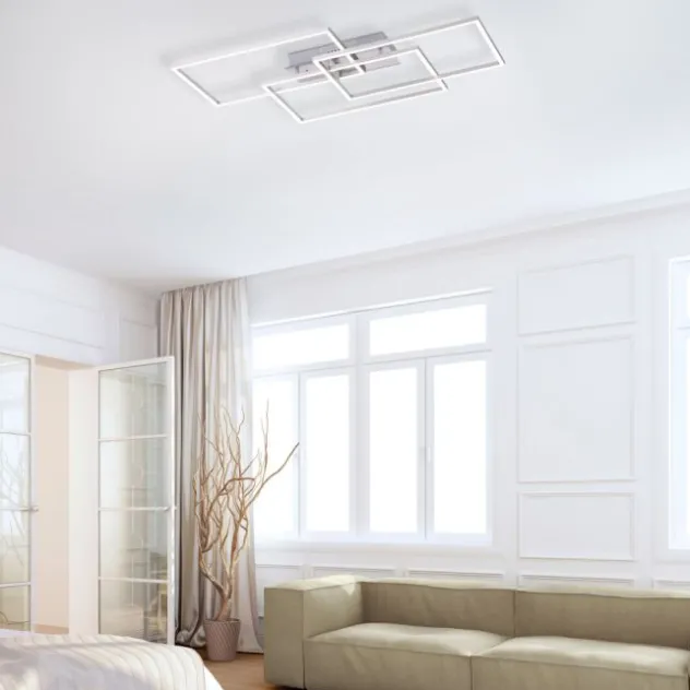 LED Deckenleuchte, stahlfarben, modernes Design, CCT-Steuerung, Flur