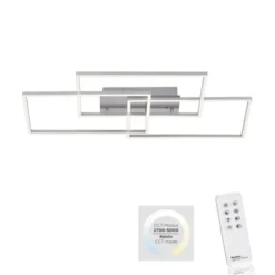 LED Deckenleuchte, stahlfarben, modernes Design, CCT-Steuerung, Flur
