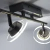LED-Deckenleuchte, stahlfarben, 2-flammig, modern, dimmbar, Fernbedienung