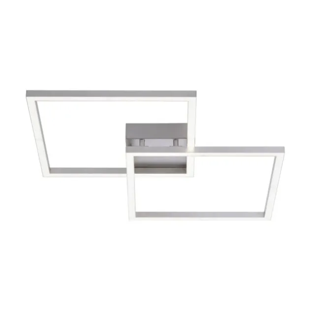 LED Deckenleuchte stahlfarben, quadratisch, Smart Home fähig, dimmbar, Fernbedienung
