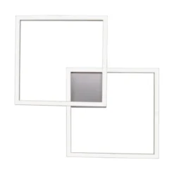 LED Deckenleuchte stahlfarben, quadratisch, Smart Home fähig, dimmbar, Fernbedienung