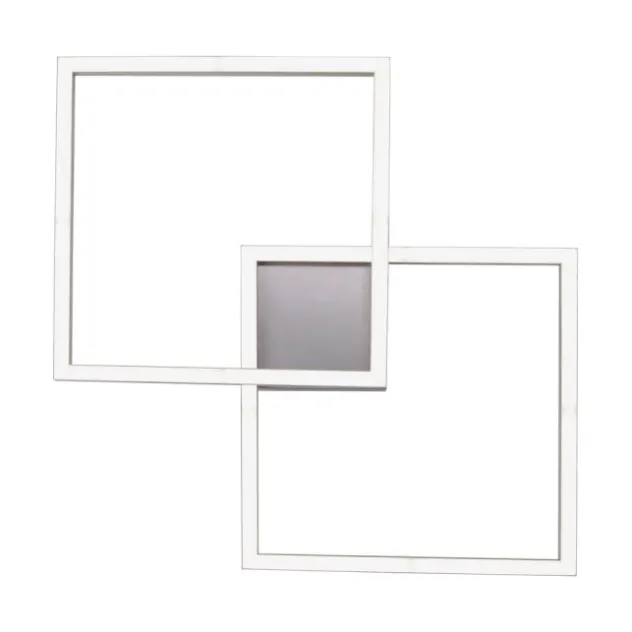 LED Deckenleuchte stahlfarben, quadratisch, Smart Home fähig, dimmbar, Fernbedienung
