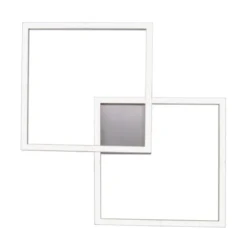 LED Deckenleuchte stahlfarben, quadratisch, Smart Home fähig, dimmbar, Fernbedienung