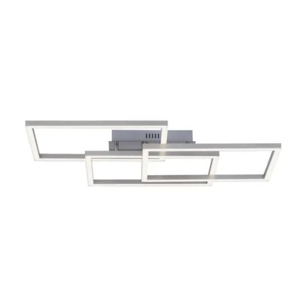 LED Deckenleuchte, stahlfarben, quadratisch, Smar Home fähig