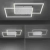 LED-Deckenleuchte, stahlfarben, Fernbdienung, dimmbar, CCT