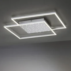 LED-Deckenleuchte, stahlfarben, Fernbdienung, dimmbar, CCT