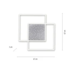 LED-Deckenleuchte, stahlfarben, Fernbdienung, dimmbar, CCT