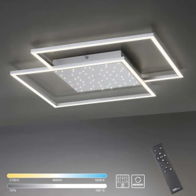 LED-Deckenleuchte, stahlfarben, Fernbdienung, dimmbar, CCT