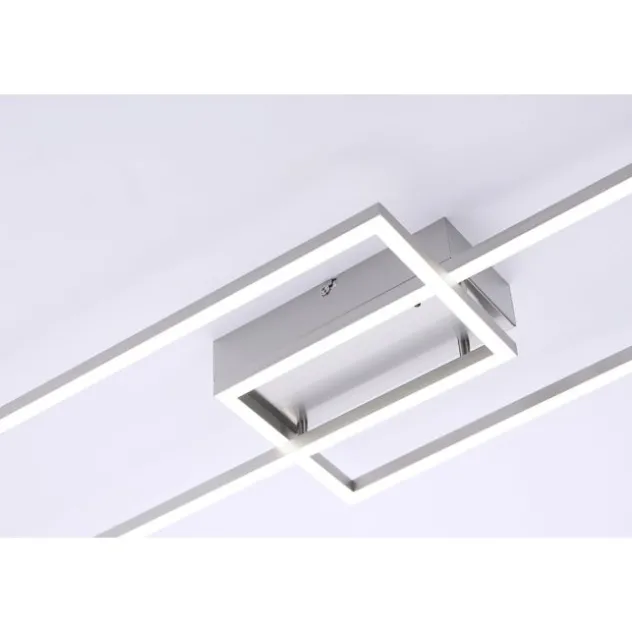LED Deckenleuchte, stahlfarben, dimmbar, CCT, modern, 110cm lang
