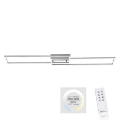 LED Deckenleuchte, stahlfarben, dimmbar, CCT, modern, 110cm lang