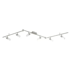 LED-Deckenleuchte, stahlfarben, 6-flammig, verstellbar, GU10