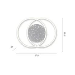 LED-Deckenleuchte, stahlfarben, Fernbdienung, dimmbar, CCT