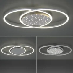 LED-Deckenleuchte, stahlfarben, Fernbdienung, dimmbar, CCT