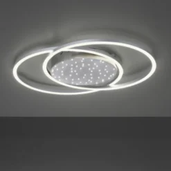 LED-Deckenleuchte, stahlfarben, Fernbdienung, dimmbar, CCT