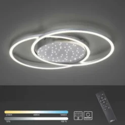 LED-Deckenleuchte, stahlfarben, Fernbdienung, dimmbar, CCT