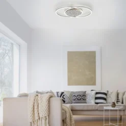 LED-Deckenleuchte, stahlfarben, Fernbdienung, dimmbar, CCT