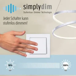 LED Deckenleuchte, stahlfarben, wellenförmige Leuchtkörper, dimmbar, modern