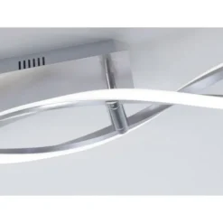 LED Deckenleuchte, stahlfarben, wellenförmige Leuchtkörper, dimmbar, modern