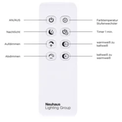 LED Deckenleuchte, stahlfarben, modernes Design, dimmbar, Fernbedienung