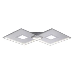 LED Deckenleuchte, stahlfarben, modernes Design, dimmbar, Fernbedienung