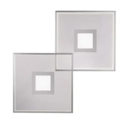 LED Deckenleuchte, stahlfarben, modernes Design, dimmbar, Fernbedienung