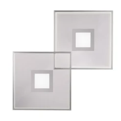 LED Deckenleuchte, stahlfarben, modernes Design, dimmbar, Fernbedienung