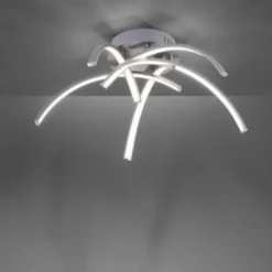 LED Deckenleuchte, stahlfarben, 5 flammig modern, Wohnzimmer