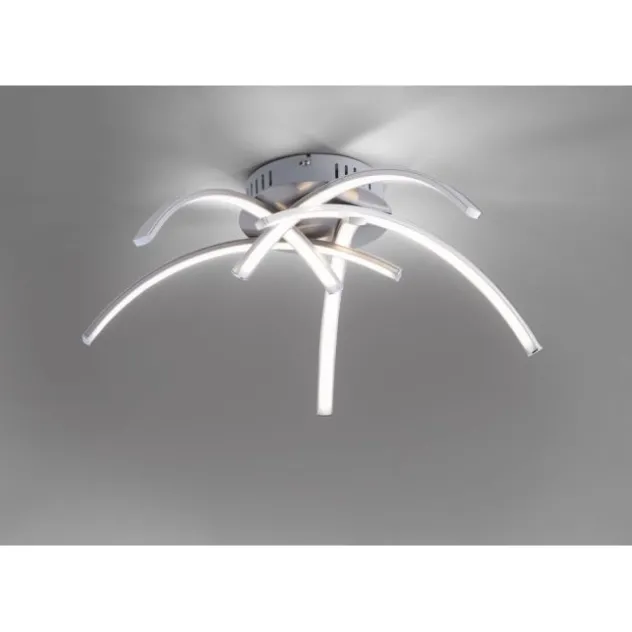 LED Deckenleuchte, stahlfarben, 5 flammig modern, Wohnzimmer