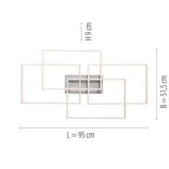 LED Deckenleuchte, stahlfarben, modern, geometrisches Design