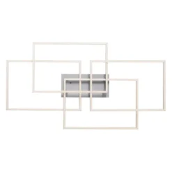 LED Deckenleuchte, stahlfarben, modern, geometrisches Design