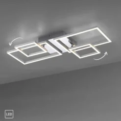 LED Deckenleuchte, stahlfarben, modern, warmweiß, Design