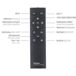 LED-Deckenleuchte, Stahl, Fernbedienung, dimmbar, RGB, CCT