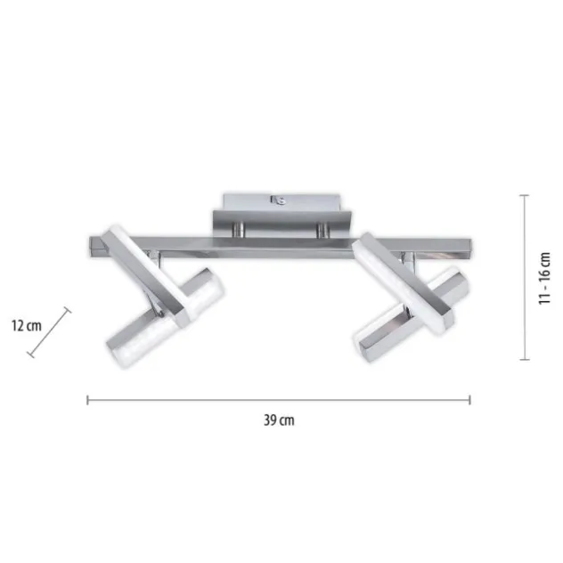 LED-Deckenleuchte, Stahl, 4-flammig, dreh und schwenkbar, modern