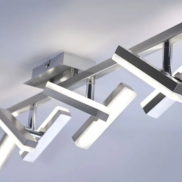 LED-Deckenleuchte, Stahl, 8flammig, drehbare Leuchtenköpfe, modernes Design