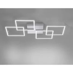 LED-Deckenleuchte, Stahl, geometrischer Form, warmweiß, dimmbar