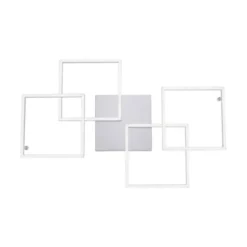 LED-Deckenleuchte, Stahl, geometrischer Form, warmweiß, dimmbar