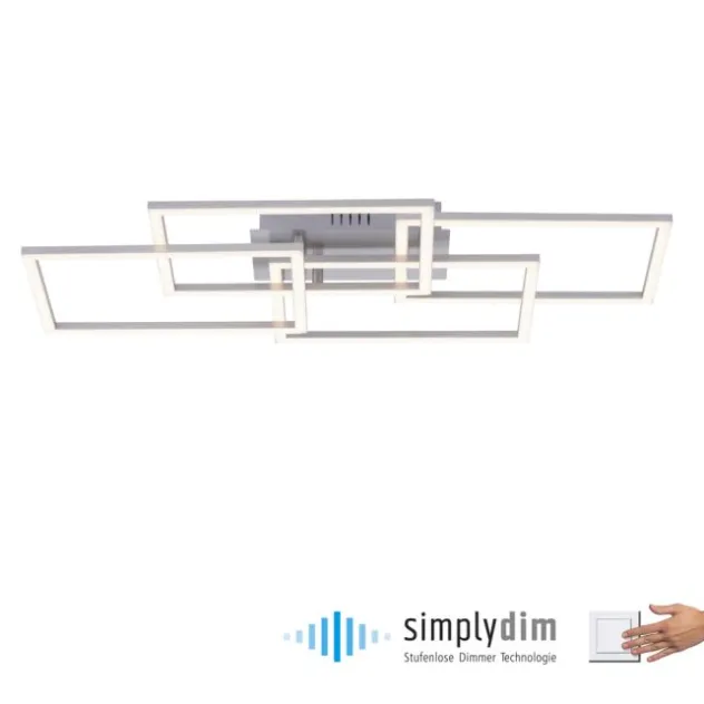 LED Deckenleuchte, stahl, modernes Design, inkl. Memory Funktion, dimmbar
