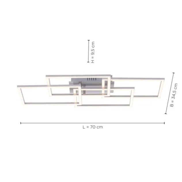 LED Deckenleuchte, stahl, modernes Design, inkl. Memory Funktion, dimmbar
