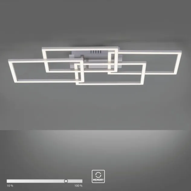 LED Deckenleuchte, stahl, modernes Design, inkl. Memory Funktion, dimmbar