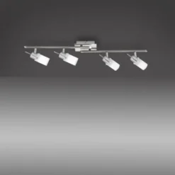 LED-Deckenleuchte, stahl, 4 verstellbare Leuchtköpfe, warmweiß, blendfrei